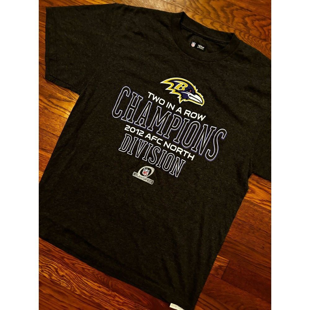 NFL Baltimore Ravens 2012 AFC North Champions Two In A Row Mens Large Gray‎